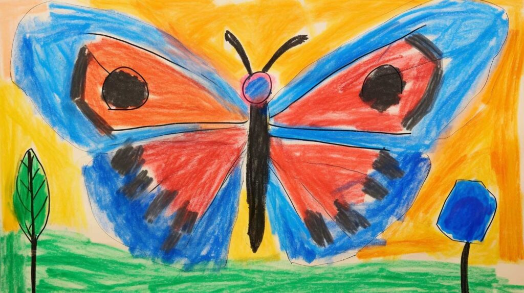 Детский рисунок бабочки