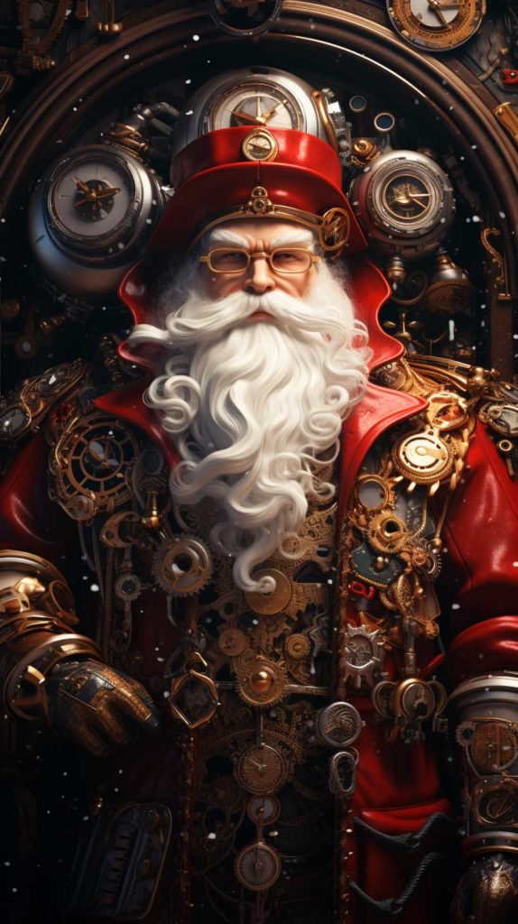 Дед Мороз в стиле стимпанк - Обои на телефон