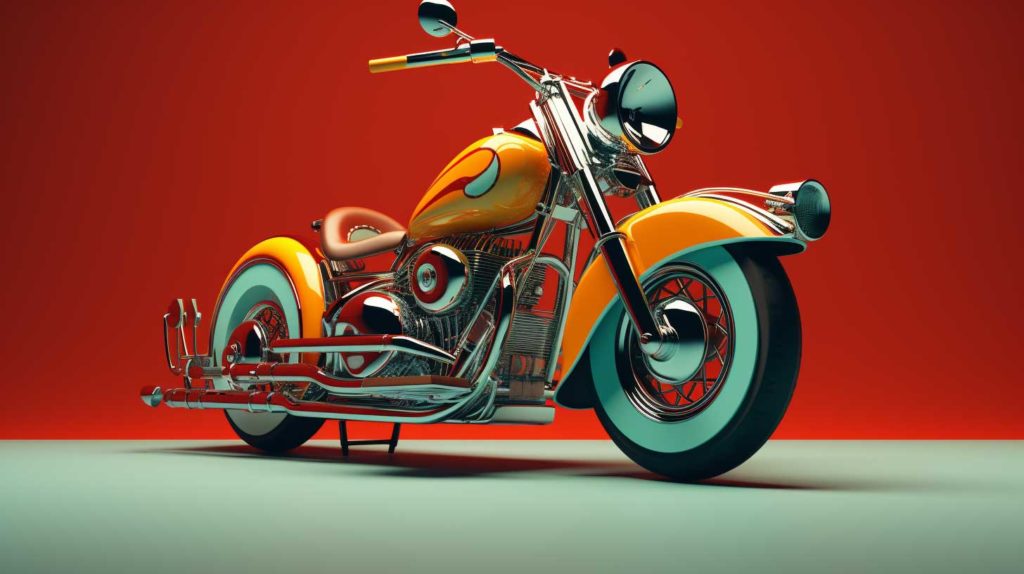 3D ретро мотоцикл - Обои на рабочий стол